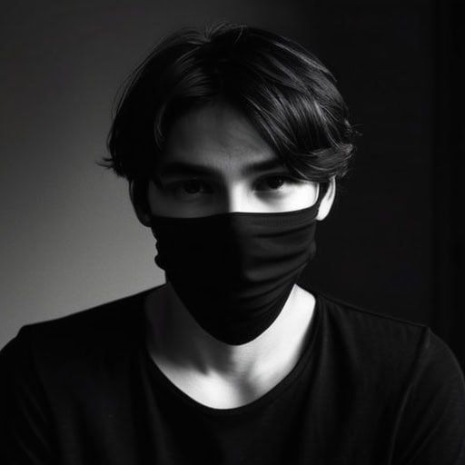 A_black_and_white_photo_of_a_young_man_with_mediumleng_2